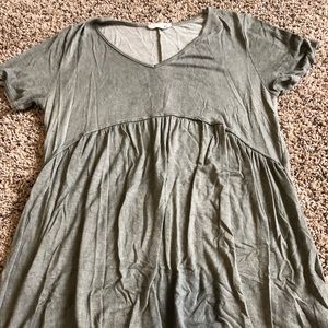 Olive Peplum Shirt